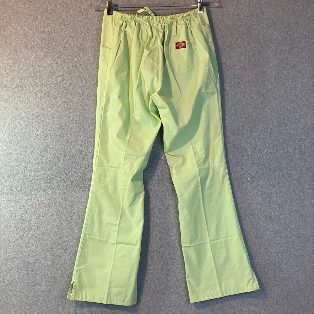 Dickies Scrub Pants Women Small Lime Green Drawstring Cargo Medical Uniform EUC - Picture 2 of 5
